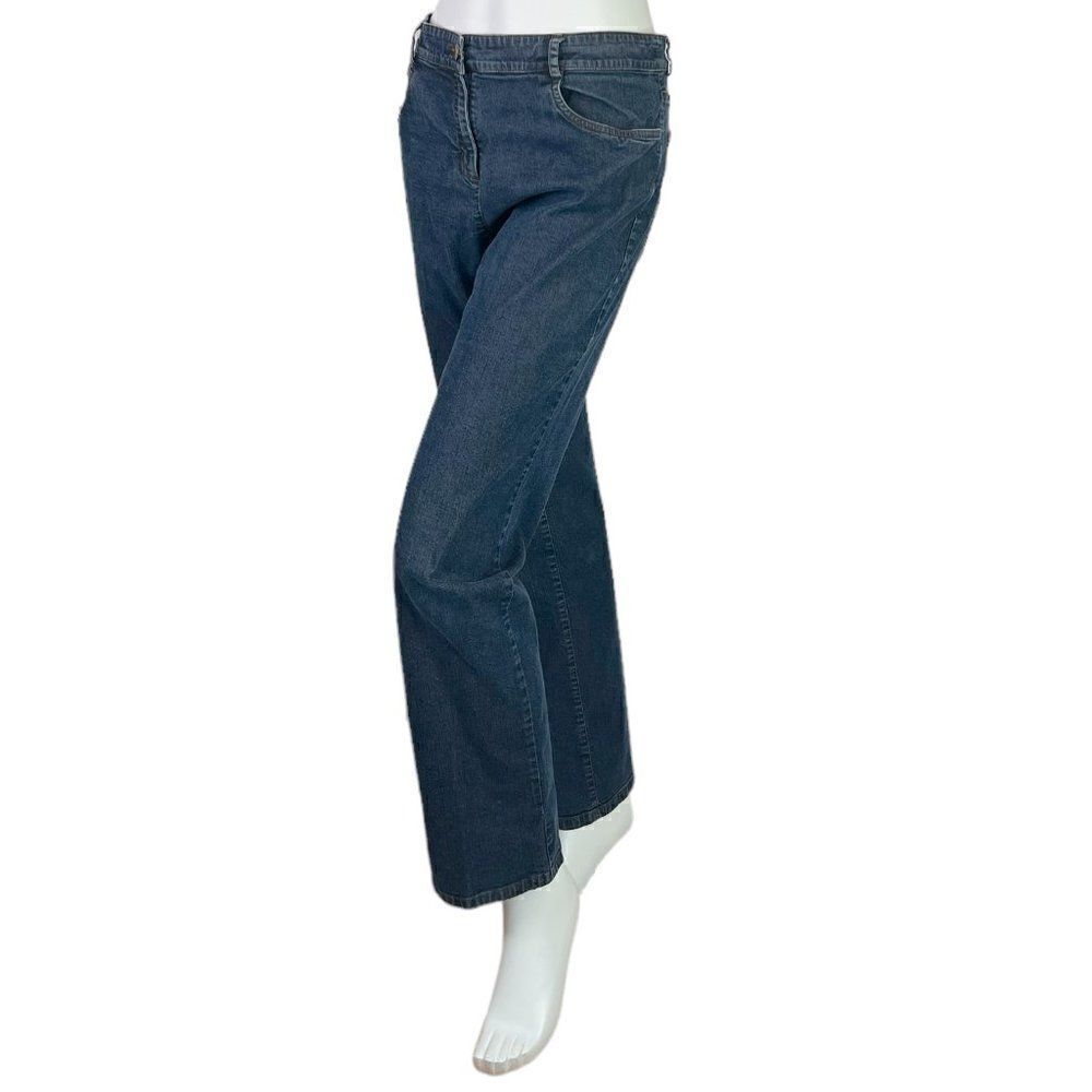 Eileen Fisher Straight Leg Blue Denim Jeans, Made in the USA, SIze Medium